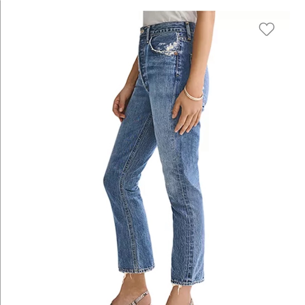 Agolde Riley High Rise Slim Straight Jeans - Picture 2 of 4